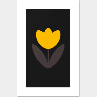 Retro Tulip in Mustard Yellow by Suzie London Posters and Art